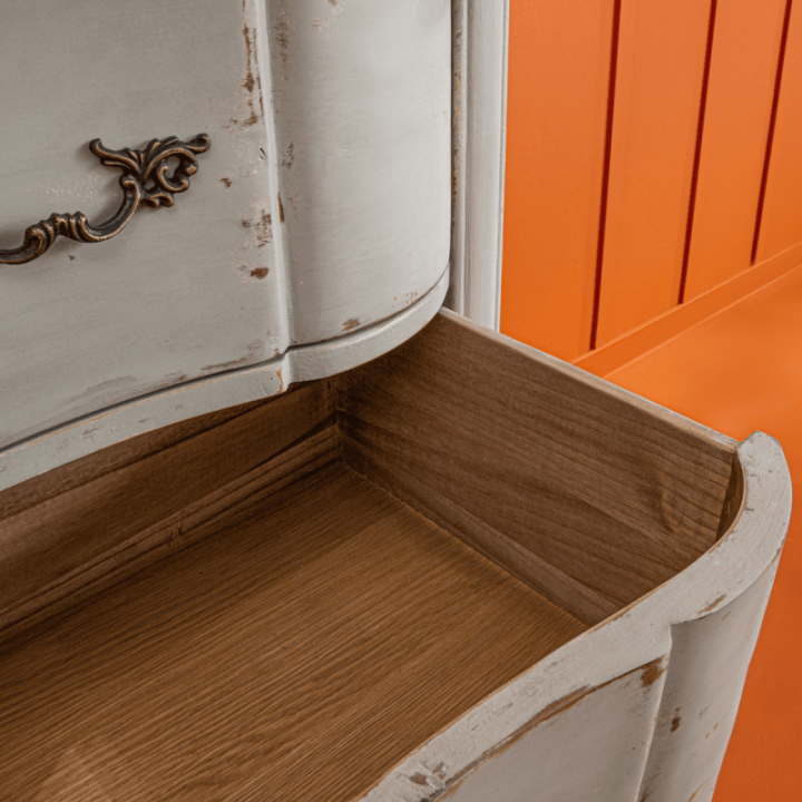 Léon chest of drawers in solid poplar and blue stone