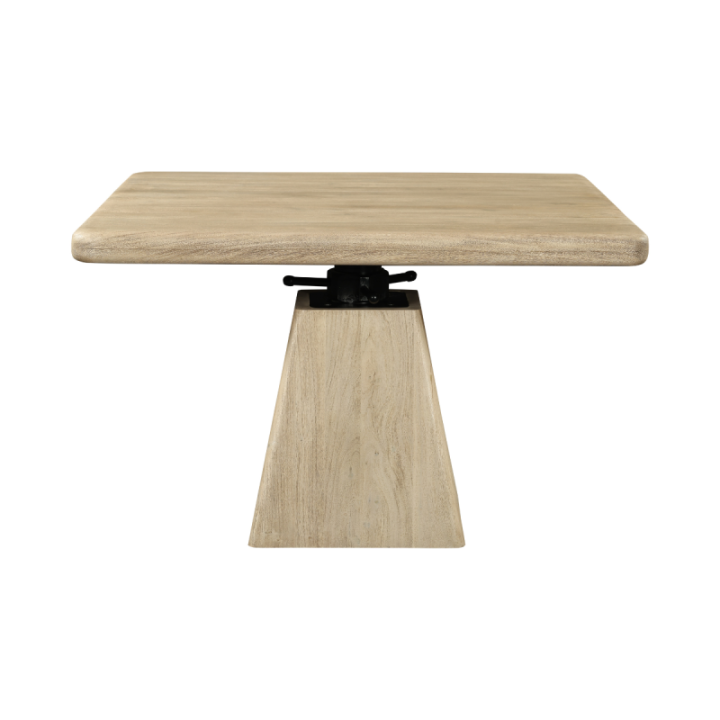 Archimède height-adjustable solid acacia table