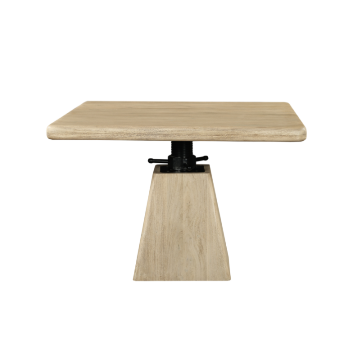 Archimède height-adjustable solid acacia table