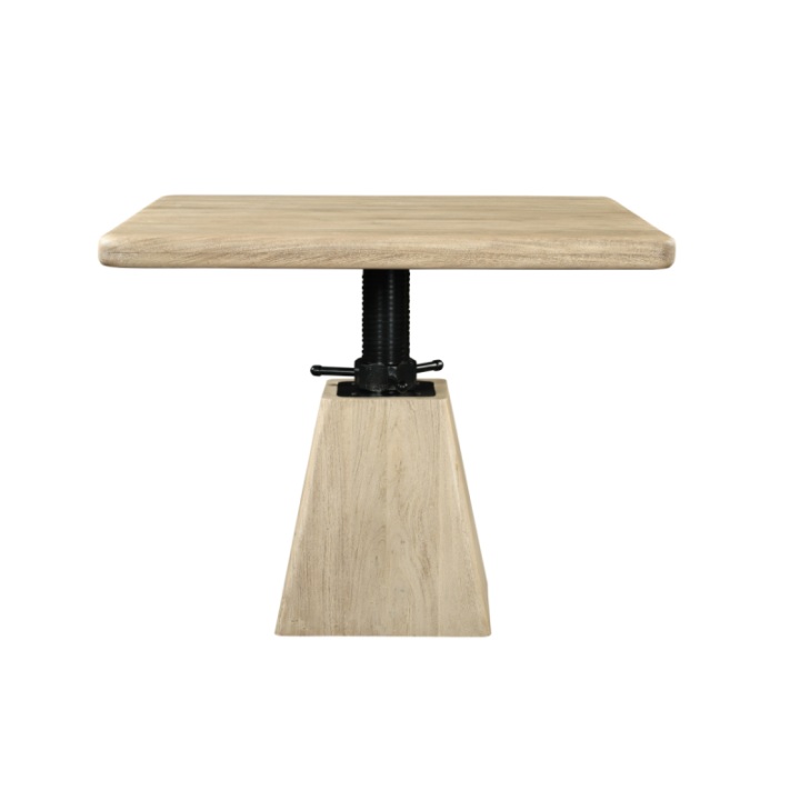 Archimède height-adjustable solid acacia table