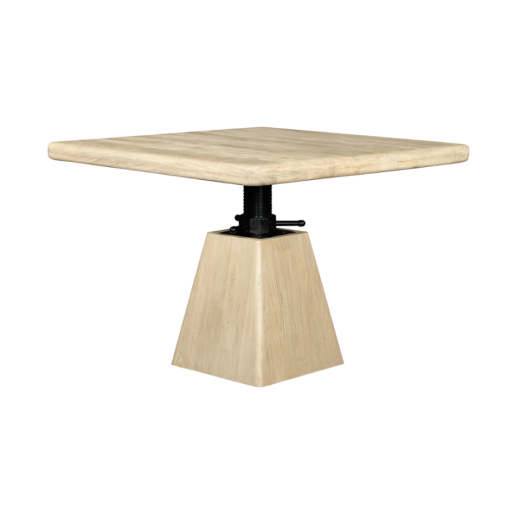 Archimède height-adjustable solid acacia table