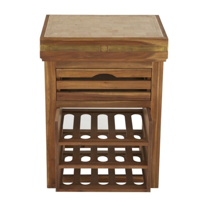 Perche solid acacia wine rack butcher block