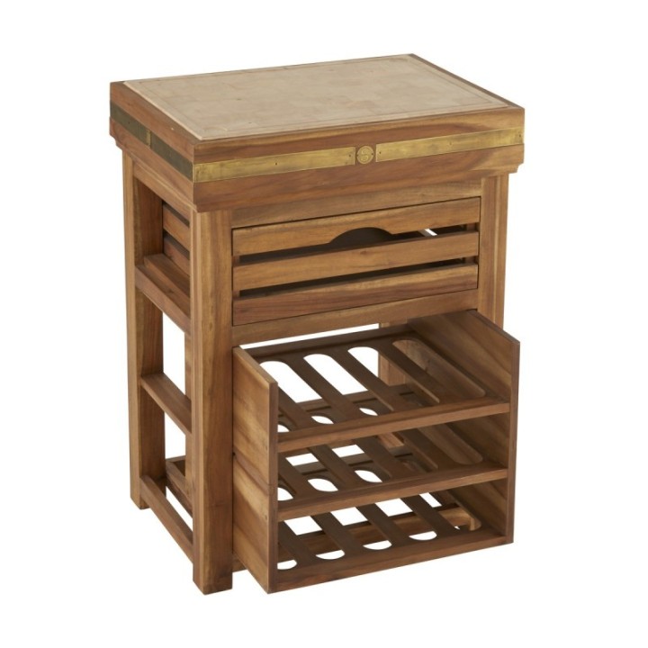 Perche solid acacia wine rack butcher block