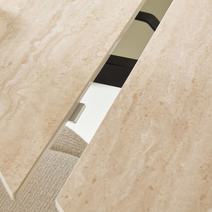 Table en céramique ronde avec allonges LUMIO