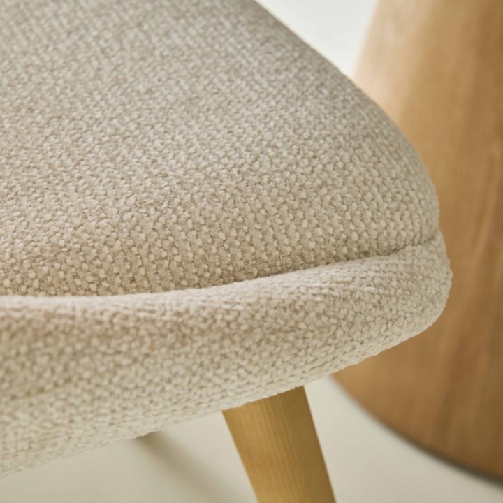 Lot de 2 chaises tapissée écrue ALBA