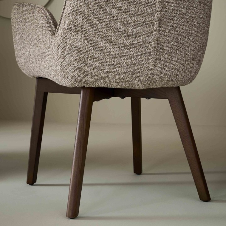 Karl set of 2 beige upholstered chairs with armrests