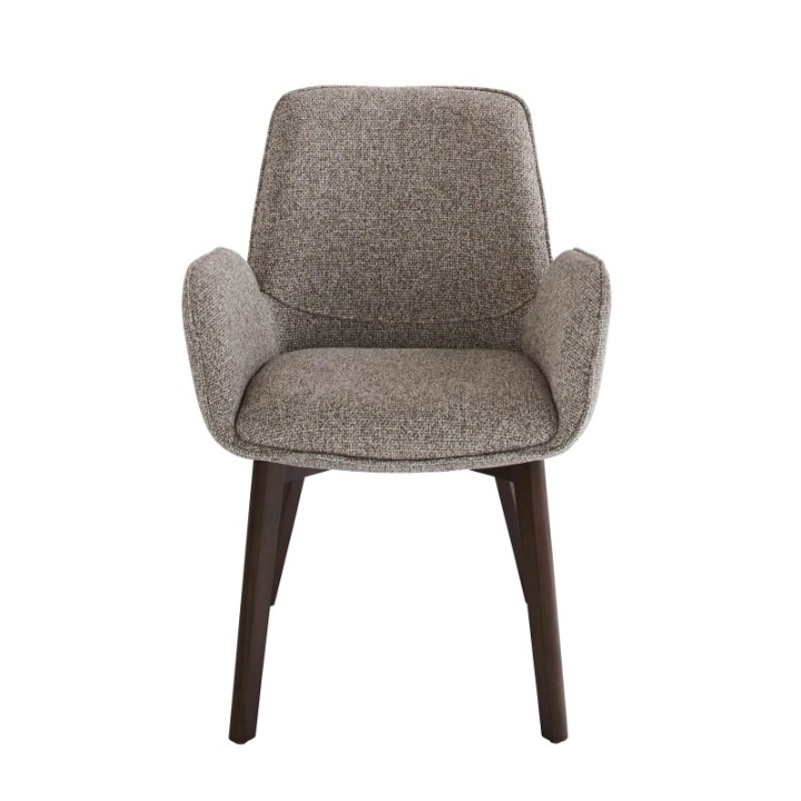 Chaise avec accoudoir tapissée beige KARL