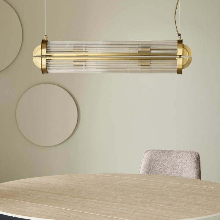 Grand Rex glass and chrome metal chandelier
